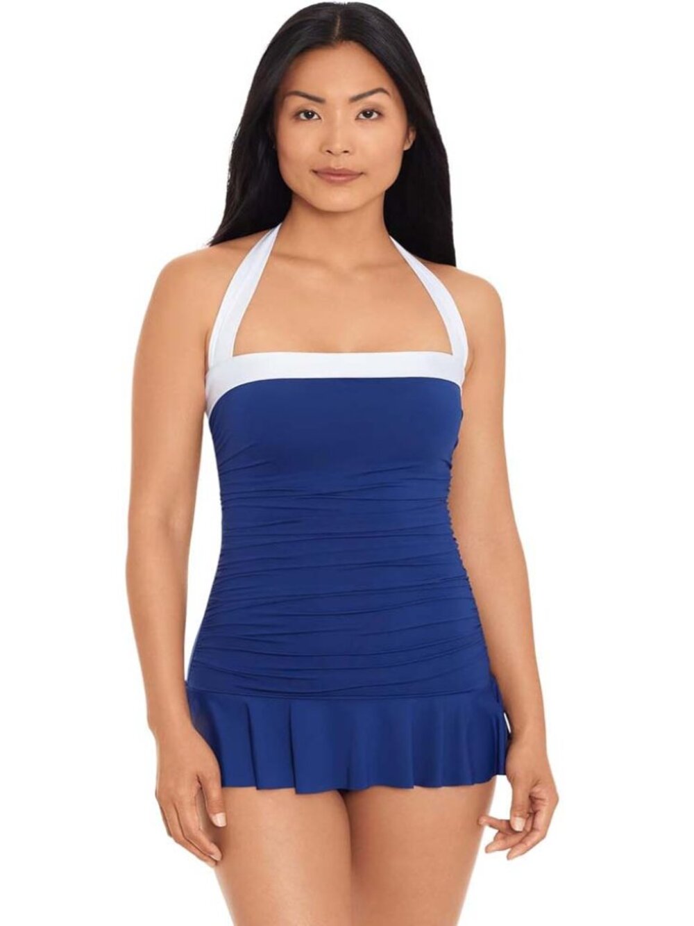 NWT Lauren Ralph Lauren Bel Air Skirted Bandeau One Piece 14